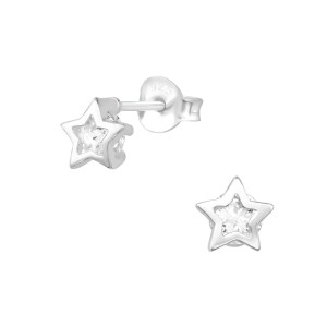 Cercei din argint cu stelute si zirconii model DiAmanti DIA30279 (Argint 925‰ 0,6 g.)